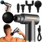 MOCNY PISTOLET DO MASAŻU PLECÓW CIAŁA STÓP 4 KOŃCÓWKI MASAŻER 24W USB 