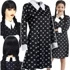 Strój Kostium Wednesday Addams - rozmiar M (115-125 cm) + Peruka z warkoczami o długości 60cm
