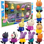ŚWINKA PEPPA ZESTAW 10 FIGUREK Z BAJKI FIGURKI PRZYJACIELE GEORGE KRÓLIK