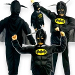 STRÓJ BATMAN PRZEBRANIE DLA CHŁOPCA NA BAL 3w1 GRUBY MIĘŚNIE MASKA KOSTIUM