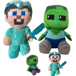 MINECRAFT Zestaw Pluszowych Maskotek Diamentowy Steve i Baby Zombie