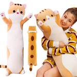 MASKOTKA PLUSZAK PODUSZKA ZABAWKA PRZYTULANKA DŁUGI KOT RUDY DUŻY XL 50cm