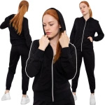 WYGODNY KOMPLET DRESOWY DWUCZĘŚCIOWY DRES BLUZA Z KAPTUREM DAMSKI CZARNY M