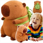 KAPIBARA PLUSZOWA MASKOTKA ZABAWKA Z PLECAKIEM ŻÓŁWIK 35CM MIĘKKA PLUSZAK 2W1