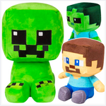 MINECRAFT Zestaw Pluszowych Maskotek CREEPER BABY ZOMBIE STEVE