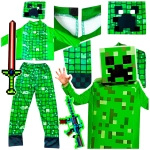 MINECRAFT Strój dla chłopca CREEPER / kostium na bal rozmiar XL 140-150 cm + miecz + karabin