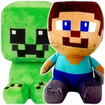 MINECRAFT WODNY ŚWIAT - ZESTAW PLUSZOWYCH MASKOTEK 2w1 JEŻDŻACY STEVE CREEPER