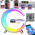 LAMPKA LED BEZPRZEWODOW ŁADOWARKA GŁOŚNIK BLUETOOTH RADIO ZEGAREK PREZENT