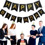 Girlanda Urodzinowa Happy Birtday Czarna