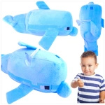 DUŻA MASKOTKA MINECRAFT DELFIN Z GRY WODNY ŚWIAT DELFIN MIĘKKI PLUSZAK XXXL