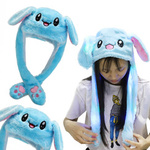 CZAPKA Z RUCHOMYMI USZAMI ŚWIECI ŁAPKI KRÓLIK USZY KRÓLIKA CIEPŁA POLAROWA