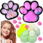 GNIOTEK ANTYSTRESOWY KOCIA ŁAPKA Z POSYPKĄ SQUISHY - 3 SZTUKI W ZESTAWIE
