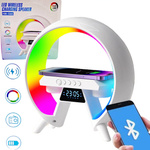 4W1 LAMPKA LED ŁADOWARKA BEZPRZEWODOWA 15W SZYBKA IQ GŁOŚNIK BLUETOOTH BUDZIK RADIO FM