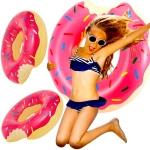 DUŻE KOŁO DMUCHANE DONUT DO PŁYWANIA MATERAC PĄCZEK XXL 120 CM DLA DZIECI