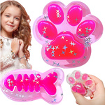 GNIOTEK ANTYSTRESOWY KOCIA ŁAPKA Z OŚCIĄ RYBY SQUISHY