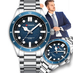 NOWOCZESNY ELEGANCKI ZEGAREK MĘSKI CURREN STAL NIERDZEWNA STYL DIVER KOLORY