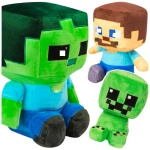 MINECRAFT Zestaw Pluszowych Maskotek CREEPER BABY ZOMBIE STEVE