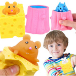 SQUISHY ZESTAW GNIOTEK ANTYSTRESOWY MYSZKA W SERZE I WIEWIÓRKA SQUISHY