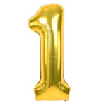 BALON FOLIOWY CYFRA 1 ZŁOTY NA URODZINY JUBILEUSZ URODZINOWY 40CM