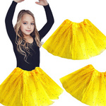 Tiulowa Spódniczka Żółta Błyszcząca 30cm