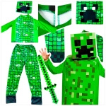 MINECRAFT Strój dla chłopca CREEPER / kostium na bal rozmiar L 130-140 cm + miecz