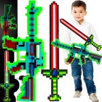MINECRAFT Zestaw Miecz + Karabin Pixel ze światłem i dźwiękiem
