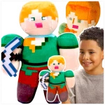 MINECRAFT PLUSZOWA MASKOTKA Z GRY LUDZIK ALEX RYCERZ DUŻA PRZYTULANKA 30 CM