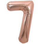 BALON FOLIOWY CYFRA 7 ROSE GOLD URODZINOWY NA URODZINY JUBILEUSZ 40cm