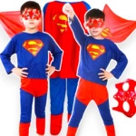 SUPERMAN STRÓJ DLA CHŁOPCA PELERYNA MASKA 122-134