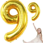 BALON FOLIOWY CYFRA 9 ZŁOTY NA URODZINY JUBILEUSZ URODZINOWY 40CM