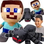 MINECRAFT - ZESTAW PLUSZOWYCH MASKOTEK 2w1 JEŻDŻACY STEVE PAJĄK
