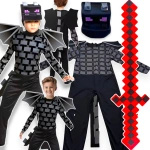 MINECRAFT Strój dla chłopca Smok Enderu rozmiar XL (140-150) + miecz