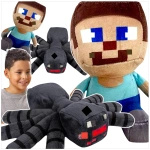 MINECRAFT - ZESTAW PLUSZOWYCH MASKOTEK 2w1 JEŻDŻACY STEVE PAJĄK