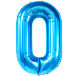 BALON FOLIOWY CYFRA 0 ZERO NIEBIESKI URODZINY URODZINOWY NA JUBILEUSZ 40cm