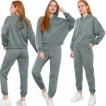 WYGODNY KOMPLET DRESOWY MODNY BASIC DWUCZĘŚCIOWY DRES DAMSKI ZIELONY ROZ. S