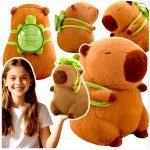 KAPIBARA PLUSZOWA MASKOTKA ZABAWKA Z PLECAKIEM ŻÓŁWIK 45CM MIĘKKA PLUSZAK 2W1