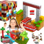 KLOCKI KONSTRUKCYJNE PIXEL KLOCKI MAGNETYCZNE 50 SZTUK SZEŚCIANY 2 LUDZIKI