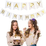 Girlanda Urodzinowa Happy Birtday Biała