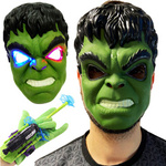 HULK Świecąca Maska Dla Dzieci + Wyrzutnia Sieci