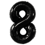 BALON FOLIOWY CYFRA 8 CZARNY NA URODZINY IMPREZĘ URODZINOWĄ 40cm