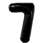 BALON FOLIOWY CYFRA 7 CZARNY NA URODZINY IMPREZĘ URODZINOWĄ 40cm