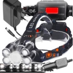 LATARKA CZOŁOWA 5x LED  LAMPKA CZOŁÓWKA  NA GŁOWĘ 2x AKUMULATORY NA PREZENT