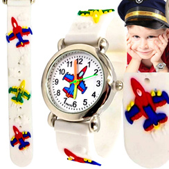 Klasyczny Zegarek Dziecięcy Samoloty