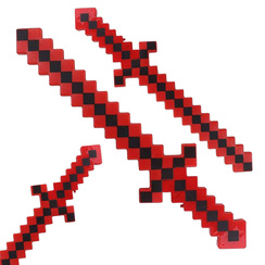 MINECRAFT Miecz ze światłem i z dźwiękiem pixelowy czerwony