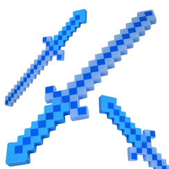 MINECRAFT Miecz ze światłem i z dźwiękiem pixelowy niebieski