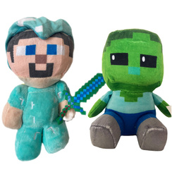 MINECRAFT Zestaw Pluszowych Maskotek Diamentowy Steve i Baby Zombie