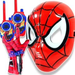 SPIDERMAN Zestaw Maska + Walkie Talkie + Wyrzutnia Sieci